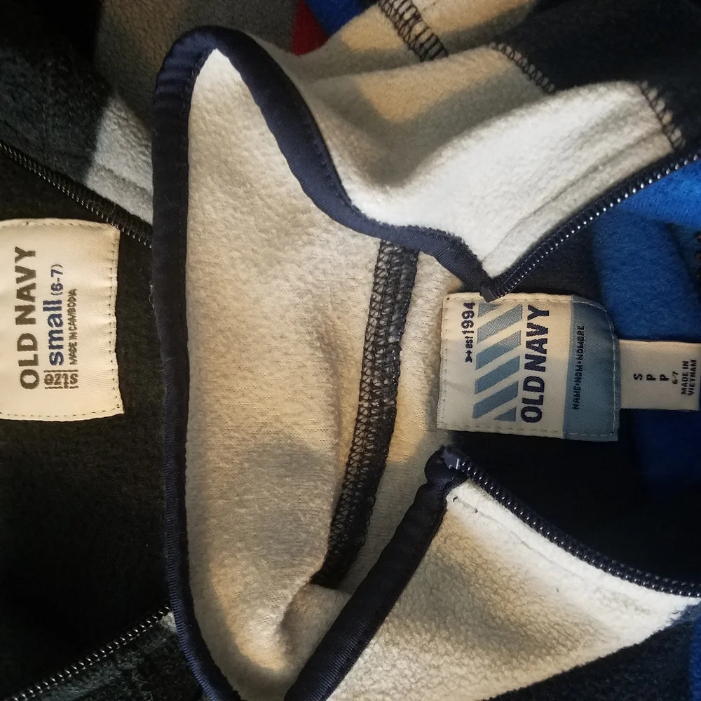 BUNDLE Old Navy Stripe Fleece 1/4‎ Zip Jacket S
